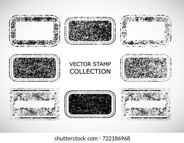 Grunge post Stamps Collection, rectangles. Banners, Insignias , Logos, Icons, Labels and Badges Set . vector distress textures.blank shapes.