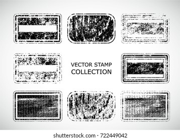 Grunge post Stamps Collection, rectangles. Banners, Insignias , Logos, Icons, Labels and Badges Set . vector distress textures.blank shapes.
