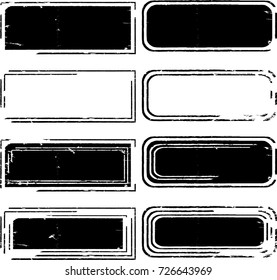 Grunge post Stamps Collection, Rectangles. Banners, Insignias , Logos, Icons, Labels and Badges Set . vector distress textures.blank shapes.