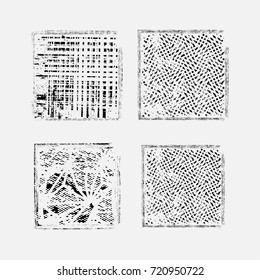 Grunge post Stamps Collection, square, rectangles. Banners, Insignias , Logos, Icons, Labels and Badges Set . vector distress textures.blank shapes.