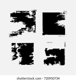 Grunge post Stamps Collection, square, rectangles. Banners, Insignias , Logos, Icons, Labels and Badges Set . vector distress textures.blank shapes.