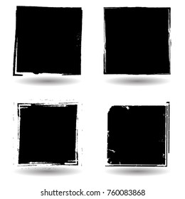 Grunge post Stamps Collection, square. Banners, Insignias , Logos, Icons, Labels and Badges Set . vector distress textures.blank shapes.
