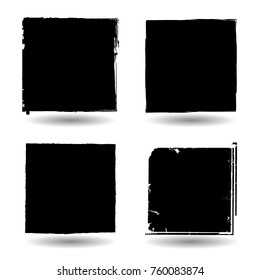 Grunge post Stamps Collection, square. Banners, Insignias , Logos, Icons, Labels and Badges Set . vector distress textures.blank shapes.