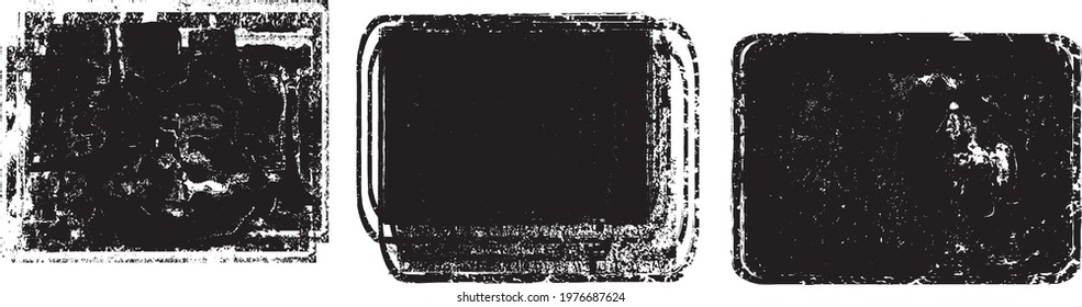 Grunge post Stamps Collection, Squares .Banners, Insignias , Logos, Icons, Labels and Badges Set . vector distress textures.blank shapes.