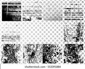 Grunge post Stamps Collection, squares. Banners, Insignias , Logos, Icons, Labels and Badges Set . vector distress textures.blank shapes.