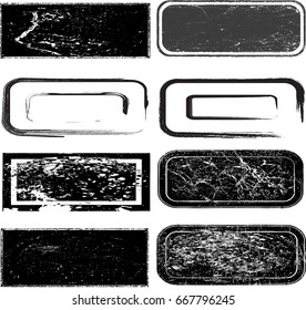 Grunge post Stamps Collection, Squares, rectangles, frames. Banners, Insignias , Logos, Icons, Labels and Badges Set . vector distress textures.blank shapes.