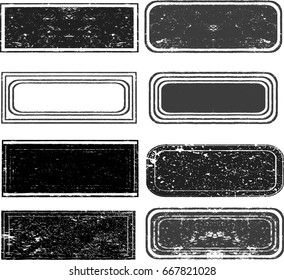 Grunge post Stamps Collection, squares, rectangles , frames ,. Banners, Insignias , Logos, Icons, Labels and Badges Set . vector distress textures.blank shapes.