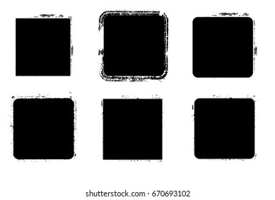 Grunge post Stamps Collection, squares. Banners, Insignias , Logos, Icons, Labels and Badges Set . vector distress textures.blank shapes.