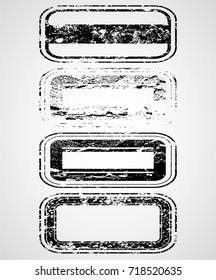 Grunge post Stamps Collection,  Squares , rectangles, frames. Banners, Insignias , Logos, Icons, Labels and Badges Set . vector distress textures.blank shapes.