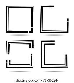 Grunge post Stamps Collection, squares . Banners, Insignias , Logos, Icons, Labels and Badges Set . vector distress textures.blank shapes.