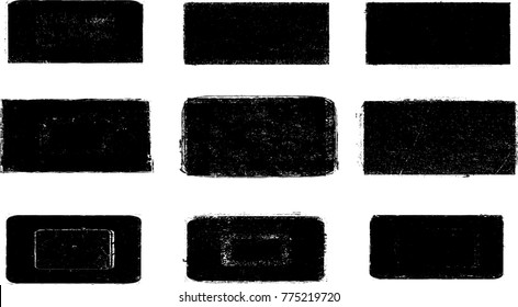 Grunge post Stamps Collection,  Squares , rectangles, frames. Banners, Insignias , Logos, Icons, Labels and Badges Set . vector distress textures.blank shapes.