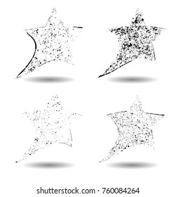 Grunge post Stamps Collection, star. Banners, Insignias , Logos, Icons, Labels and Badges Set . vector distress textures.blank shapes.