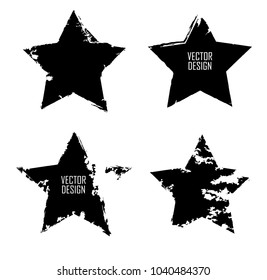 Grunge post Stamps Collection, stars. Banners, Insignias , Logos, Icons, Labels and Badges Set . vector distress textures.blank shapes.
