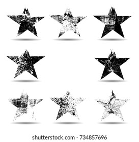 Grunge post Stamps Collection, stars. Banners, Insignias , Logos, Icons, Labels and Badges Set . vector distress textures.blank shapes.