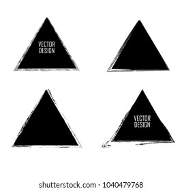 Grunge post Stamps Collection, triangles. Banners, Insignias , Logos, Icons, Labels and Badges Set . vector distress textures.blank shapes.
