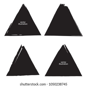 Grunge post Stamps Collection, triangles. Banners, Insignias , Logos, Icons, Labels and Badges Set . vector distress textures.blank shapes.
