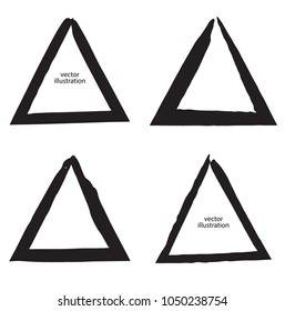 Grunge post Stamps Collection, triangles. Banners, Insignias , Logos, Icons, Labels and Badges Set . vector distress textures.blank shapes.