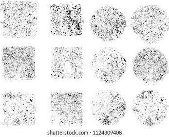 Grunge post Stamps Collection . vector scratch ,distress textures. blank dirty shapes.