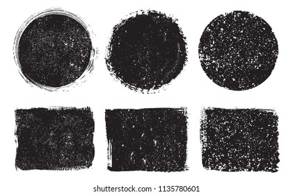 Grunge post stamps .Vector distress blank shapes.