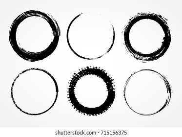 Grunge post stamps Vector distress circles.