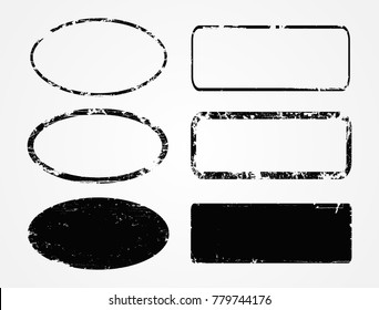 Grunge post stamps.Blank distress banners.Vector illustration.