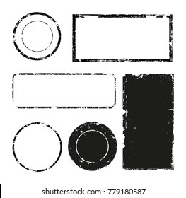 Grunge post stamps.Vector distress labels.