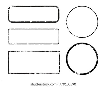 Grunge post stamps.Vector distress labels.