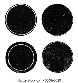 Grunge post stamps.Vector distress round banners.