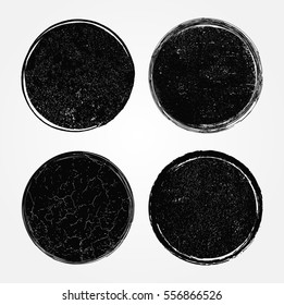 Grunge post stamps.Vector distress round banners.