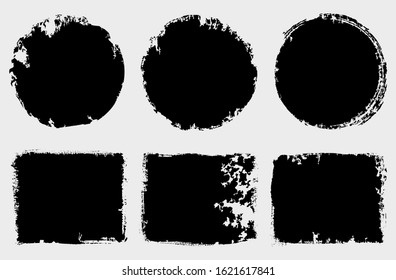 Grunge post stamps.Vector distress shapes.