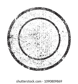 Grunge post stamp.Vector distress round shape.