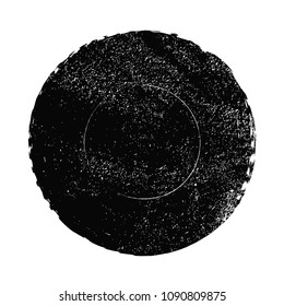 Grunge post stamp.Vector distress round shape.