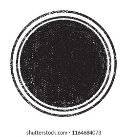 Grunge post stamp.Vector distress round shape.
