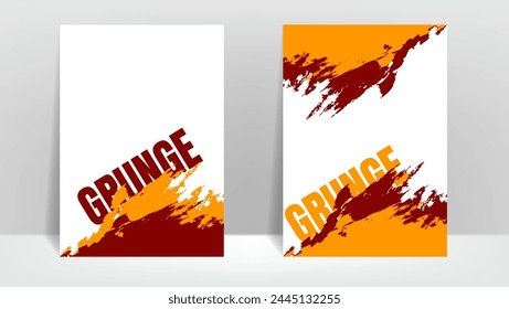 grunge poster background with red and orange. grunge layout design. vector illustration