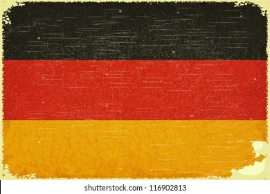 Grunge poster - German flag in Retro style - Vector illustration