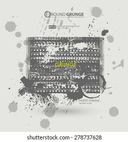 Grunge poster  vector background. Dirty urban print for t-shirt. Abstract dirt backgrounds texture. Grunge banner with an inky dribble strip with copy space. Abstract background for party