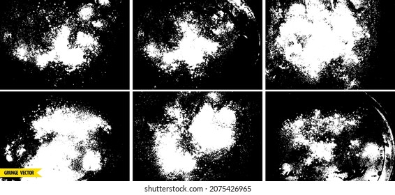 Grunge powder splash backgrounds set. Grunge splatter abstract backdrops. Powder explosion. Paint burst texture. Highly detailed grungy overlays.