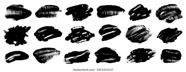 Grunge powder stains set. Grunge spray stains bundle. Highly detailed grungy overlays. Ink spots. Grunge splatter abstract backgrounds collection.