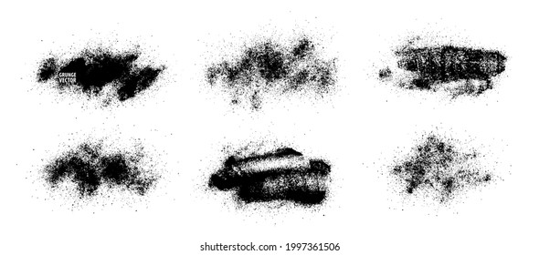 Grunge powder stains . Splatter set. Abstract backdrops. Powder texture backgrounds. Highly detailed grunge. Grungy overlays.