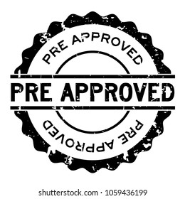 Grunge Pre Approved Word Round Rubber Seal Stamp On White Background