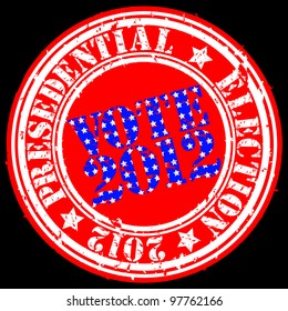 Grunge presedential election 2012 rubber stamp, vector illustration