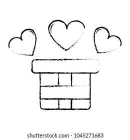 grunge present gift box with hearts design