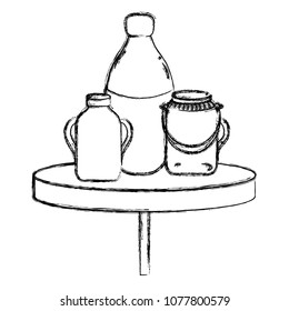 grunge preserve mason glass jar in the table
