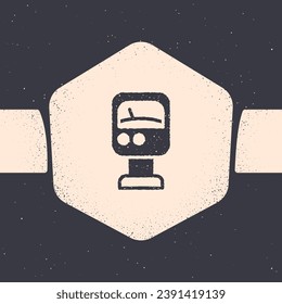 Grunge Pressure water meter icon isolated on grey background. Monochrome vintage drawing. Vector