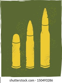 Grunge print of bullets. Vector illustration
