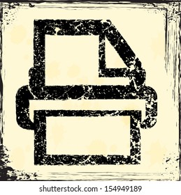 Grunge print icon