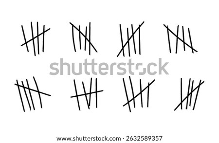 Grunge prison wall with tally marks