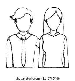 grunge professional woman and man partner friends