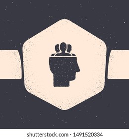 Grunge Project team base icon isolated on grey background. Business analysis and planning, consulting, team work, project management. Monochrome vintage drawing. Vector Illustration