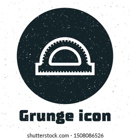 Grunge Protractor grid for measuring degrees icon isolated on white background. Tilt angle meter. Measuring tool. Geometric symbol.  Vector Illustration